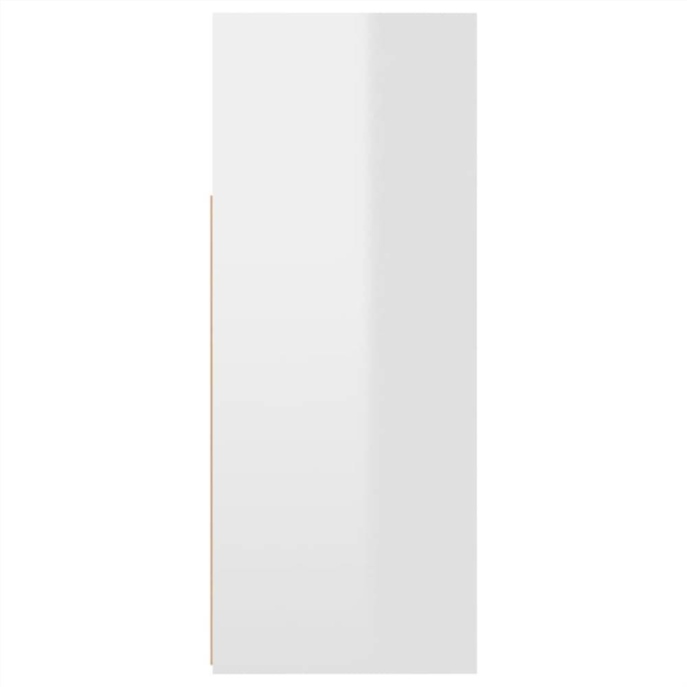 Sideboard with LED Lights High Gloss White 115.5x30x75 cm