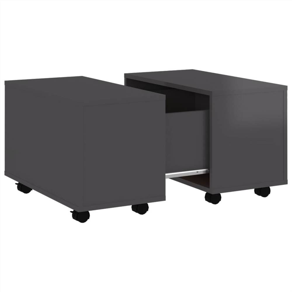 Coffee Table High Gloss Grey 60x60x38 cm Chipboard