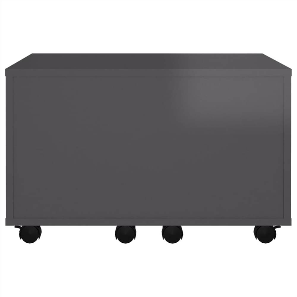 Coffee Table High Gloss Grey 60x60x38 cm Chipboard