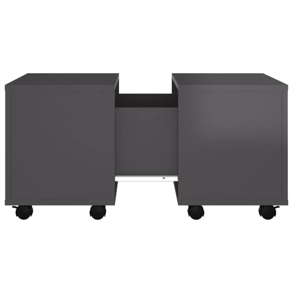 Coffee Table High Gloss Grey 60x60x38 cm Chipboard