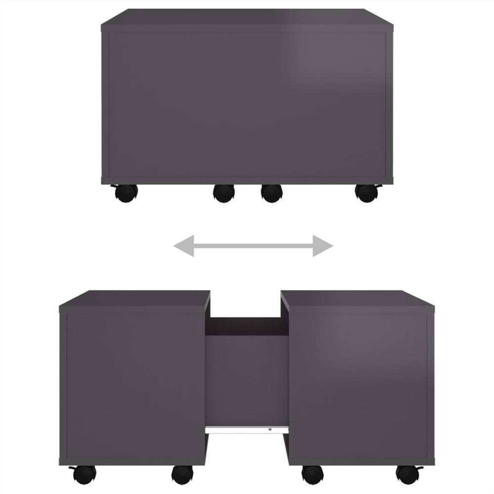 Coffee Table High Gloss Grey 60x60x38 cm Chipboard