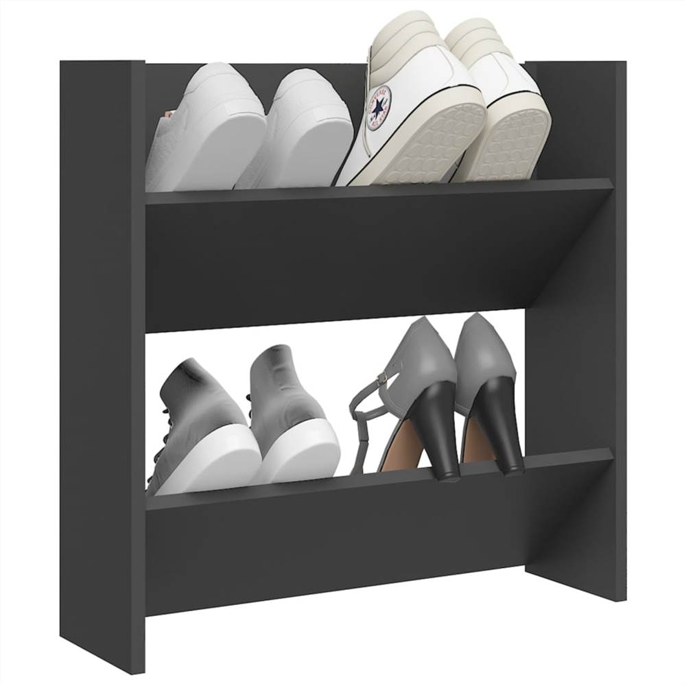 Wall Shoe Cabinet Grey 60x18x60 cm Chipboard