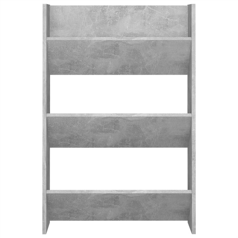 Wall Shoe Cabinets 2 pcs Concrete Grey 60x18x90 cm Chipboard
