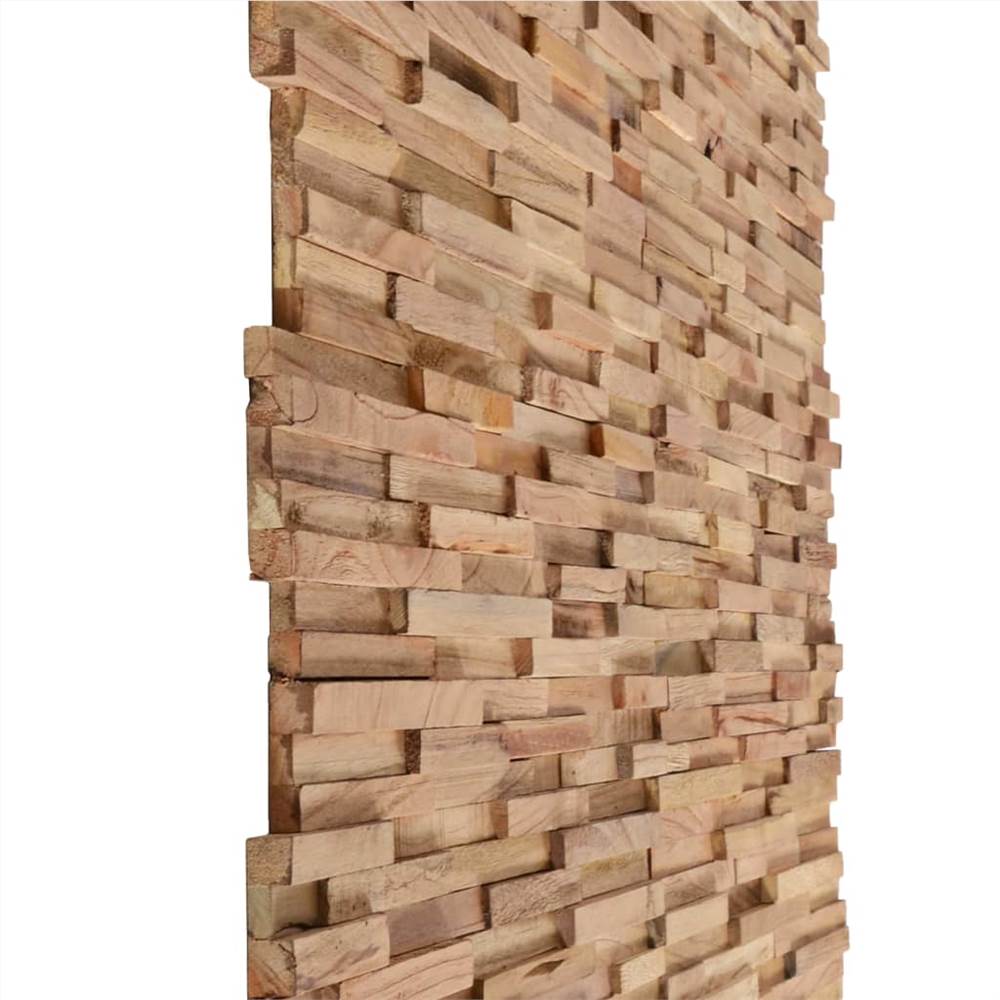 3D Wall Cladding Panels 10 pcs 1.08 m² Solid Teak Wood