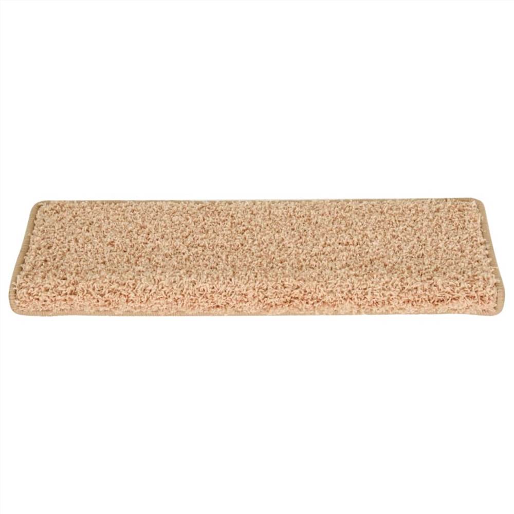 Carpet Stair Treads 15 pcs 65x25 cm Gold