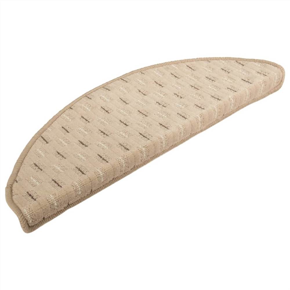 Carpet Stair Treads 15 pcs Taupe 65x25 cm