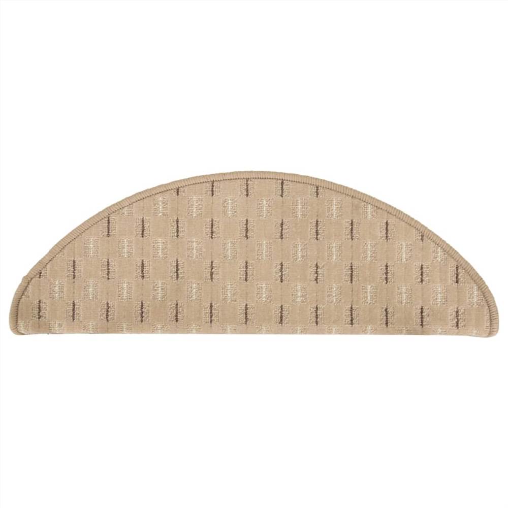 Carpet Stair Treads 15 pcs Taupe 65x25 cm