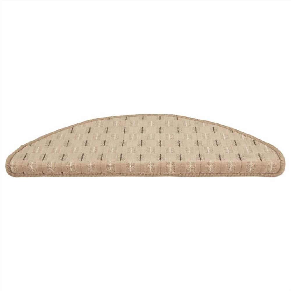 Carpet Stair Treads 15 pcs Taupe 65x25 cm