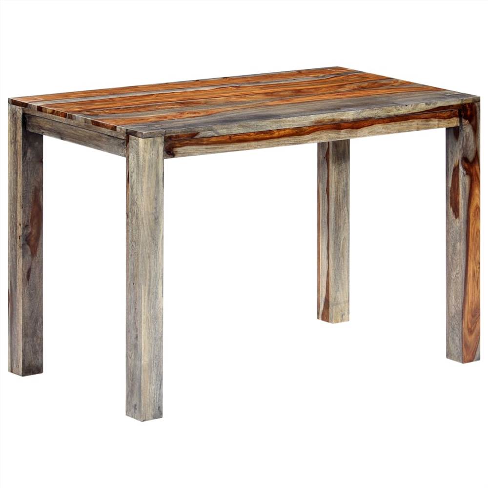 Dining Table Grey 118x60x76 cm Solid Sheesham Wood