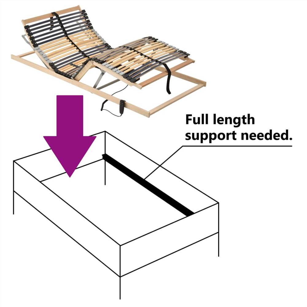 Electrical Slatted Bed Base with 42 Slats 7 Zones 100x200 cm