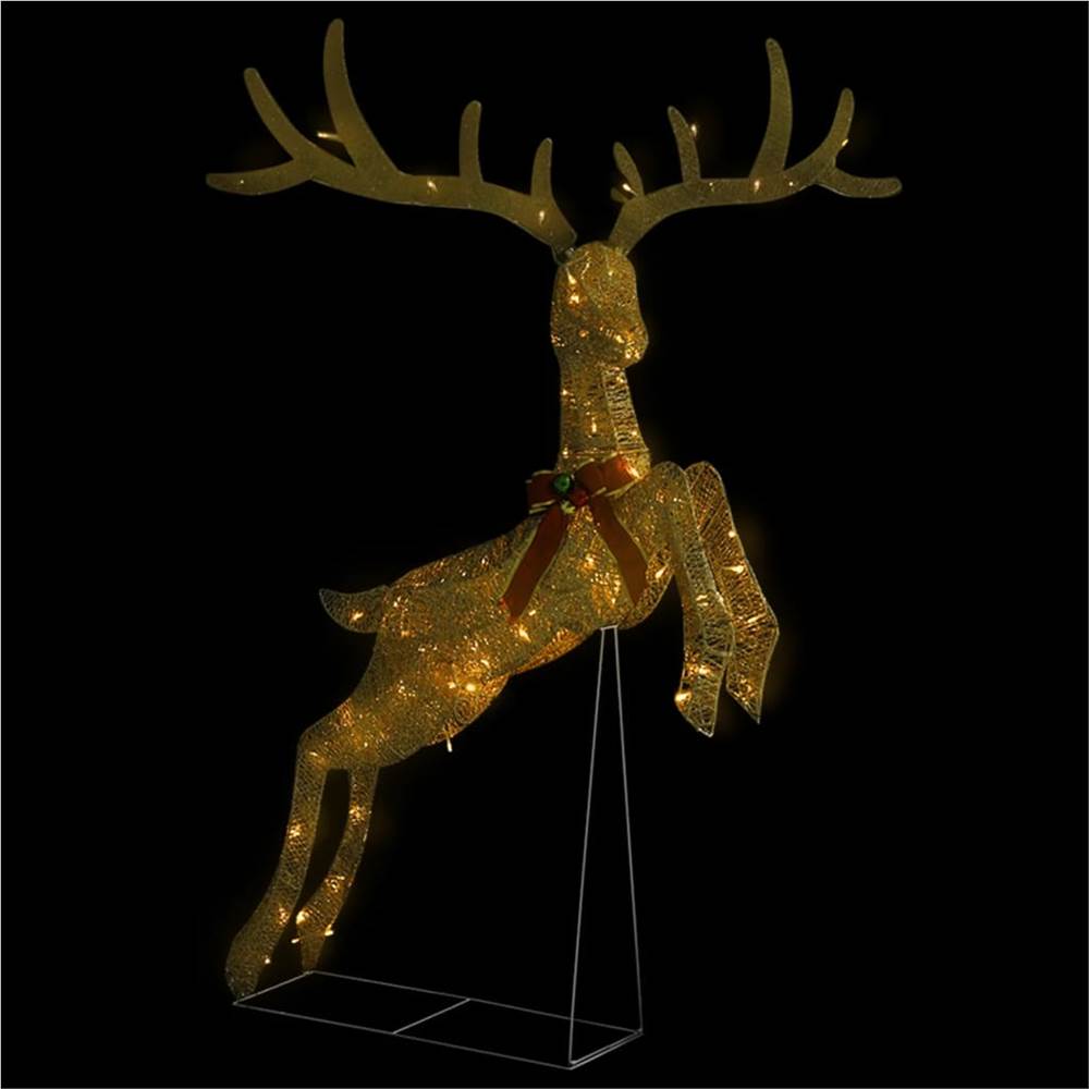 Flying Reindeer Christmas Decoration 120 LEDs Gold Warm White