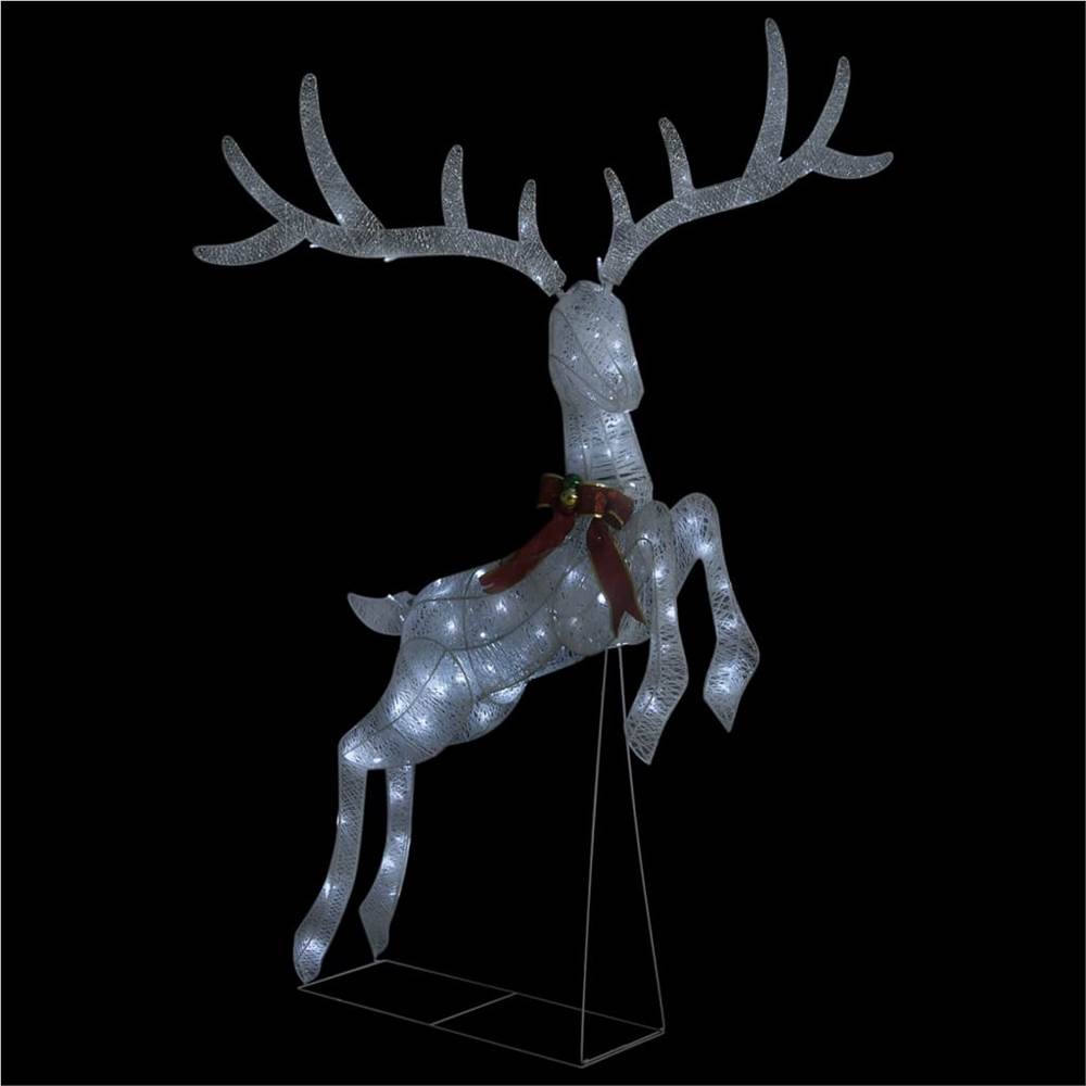 Flying Reindeer Christmas Decoration 120 LEDs Silver Cold White