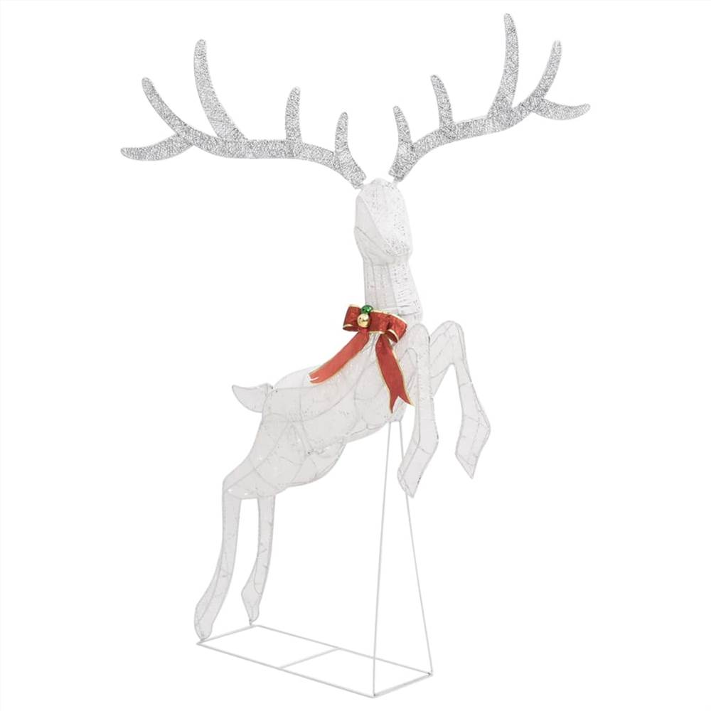 Flying Reindeer Christmas Decoration 120 LEDs Silver Cold White