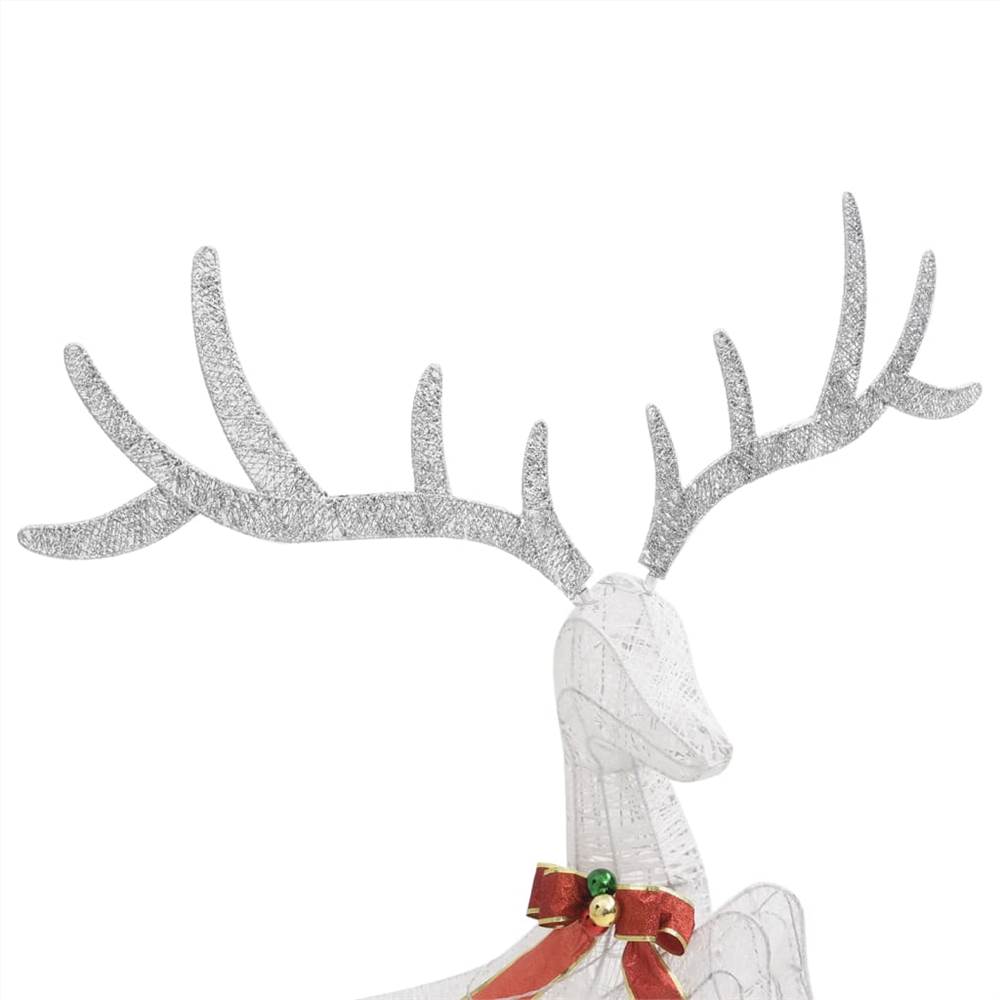 Flying Reindeer Christmas Decoration 120 LEDs Silver Cold White