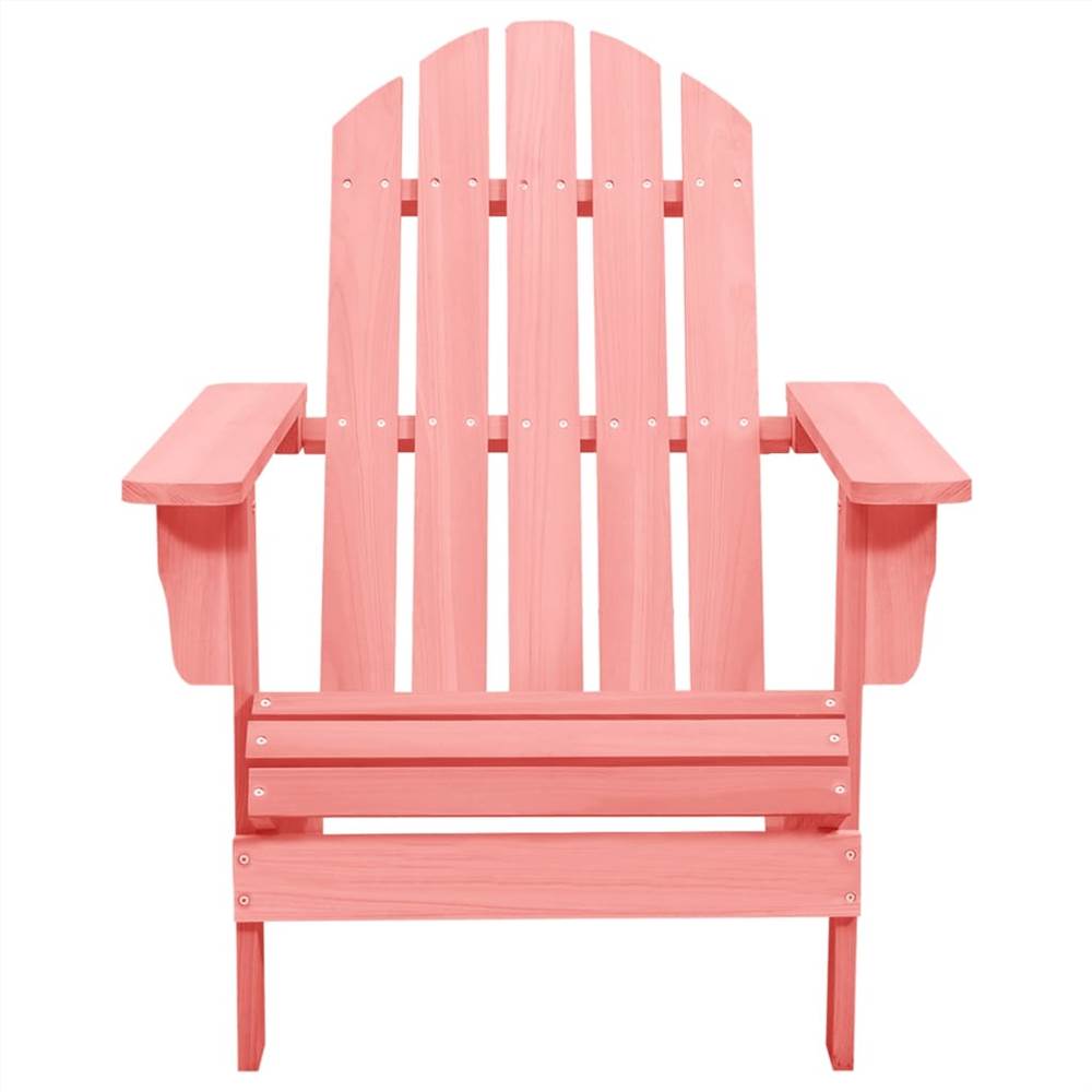 Garden Adirondack Chair Solid Fir Wood Pink
