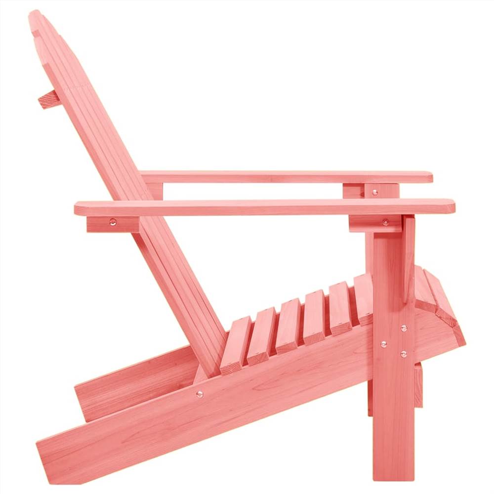 Garden Adirondack Chair Solid Fir Wood Pink