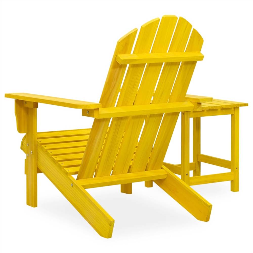 Garden Adirondack Chair with Table Solid Fir Wood Yellow