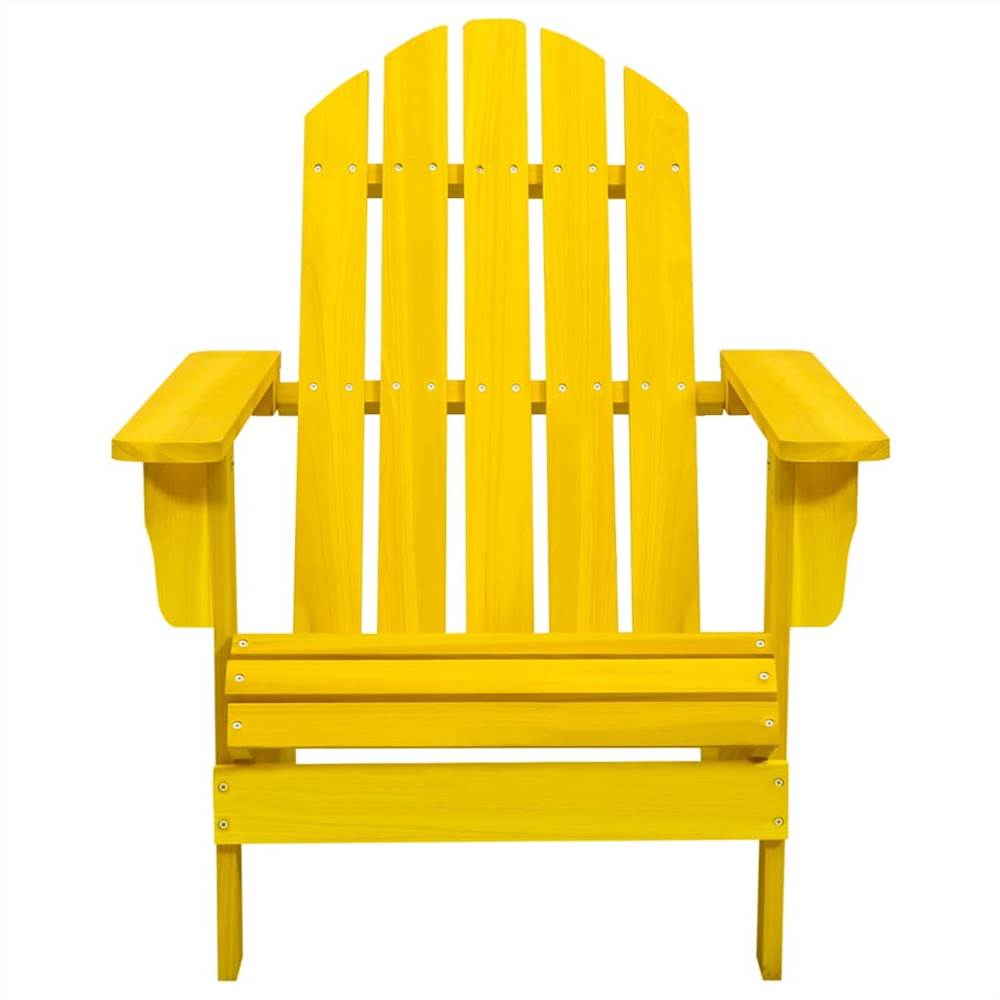 Garden Adirondack Chair with Table Solid Fir Wood Yellow