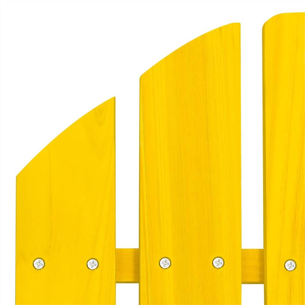 Garden Adirondack Chair with Table Solid Fir Wood Yellow