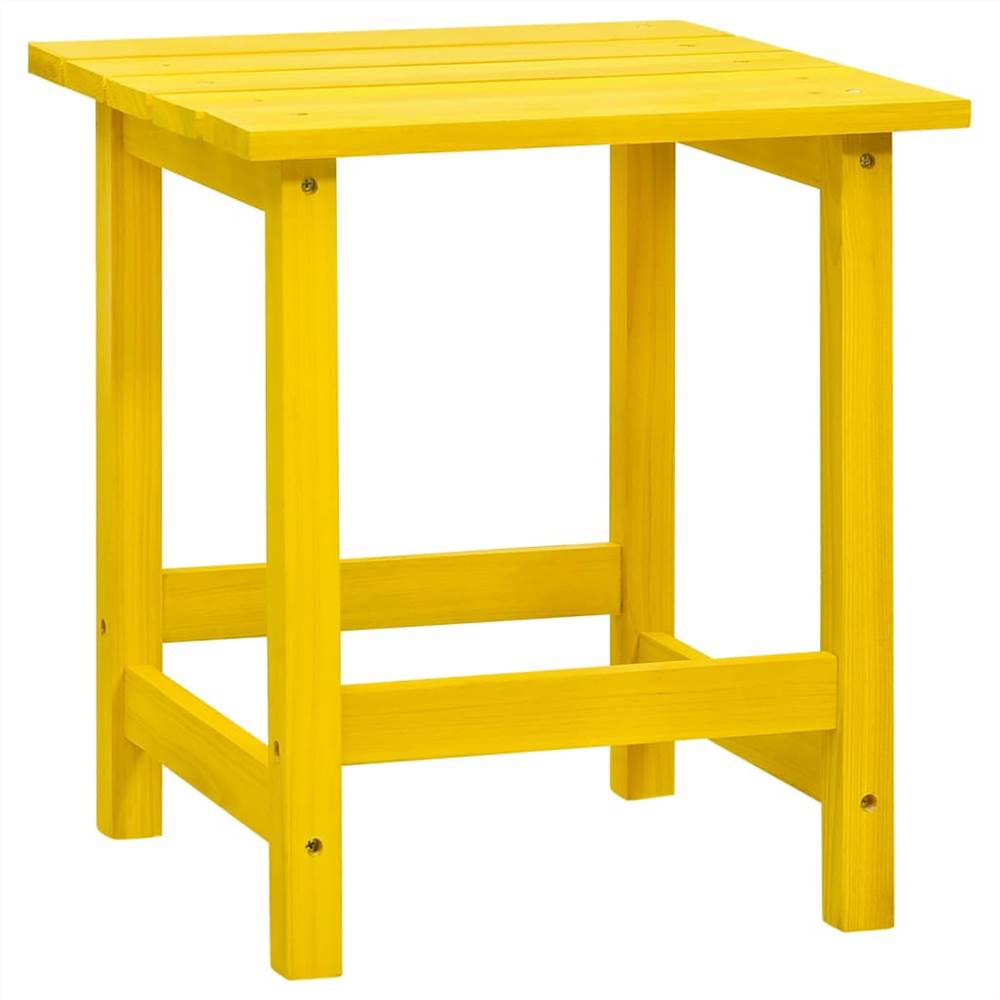 Garden Adirondack Chair with Table Solid Fir Wood Yellow