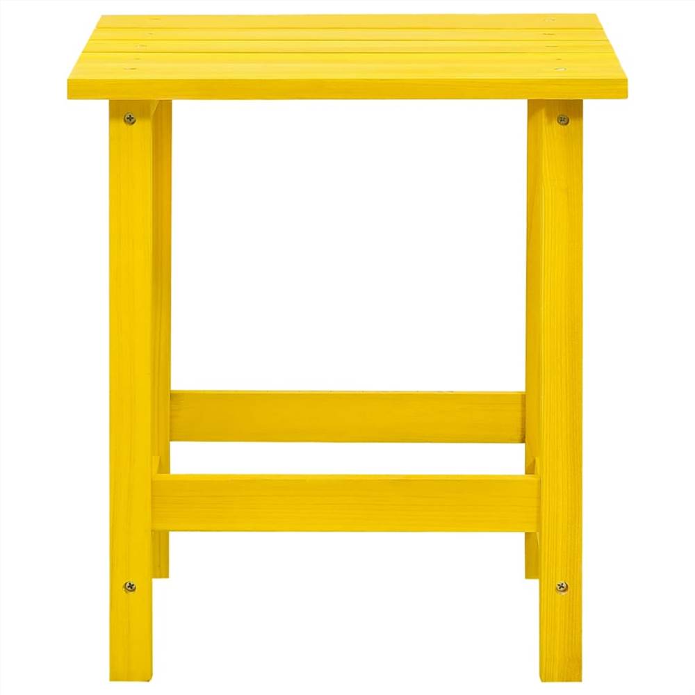 Garden Adirondack Chair with Table Solid Fir Wood Yellow