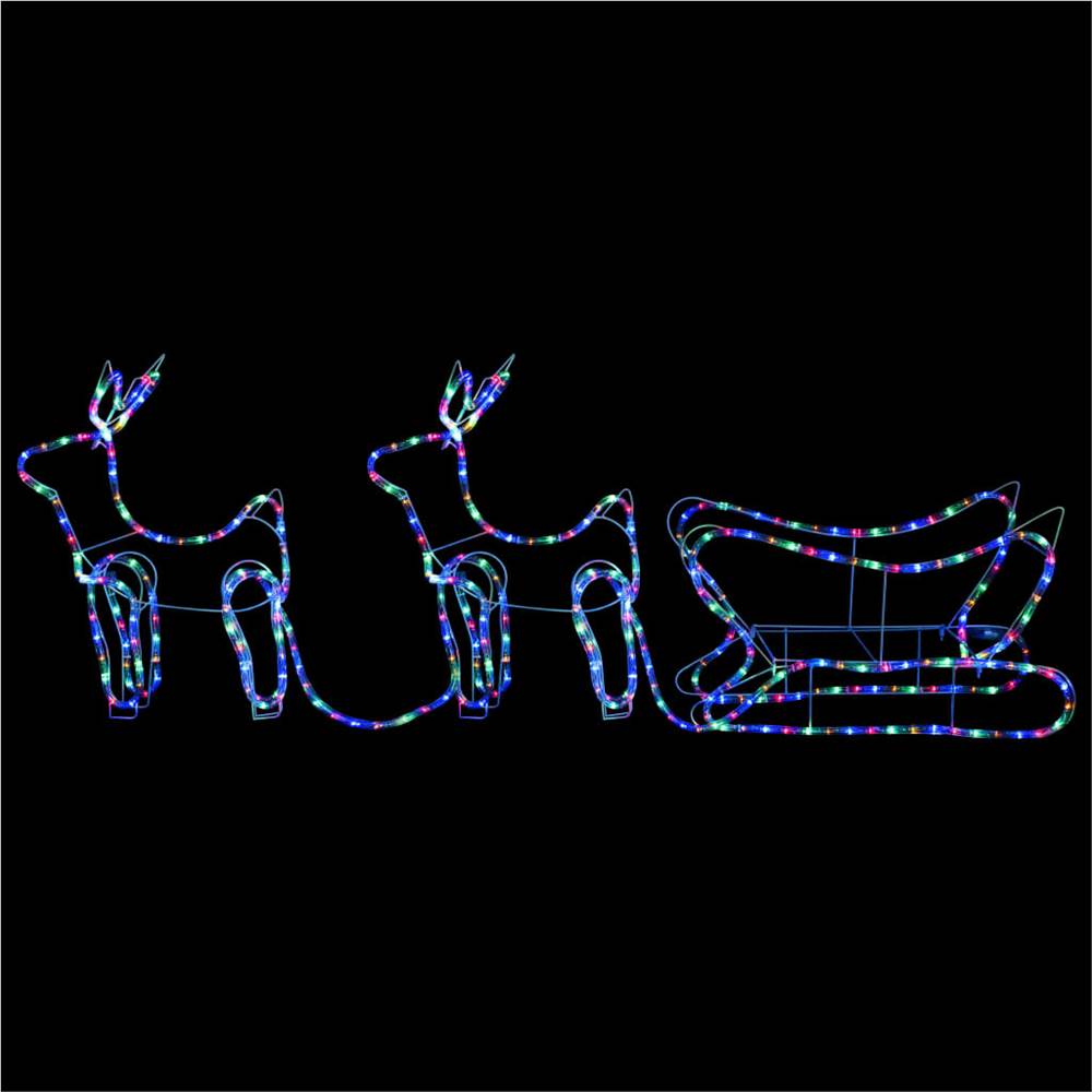 Reindeer and Sleigh Christmas Decoration Outdoor 576 LEDs