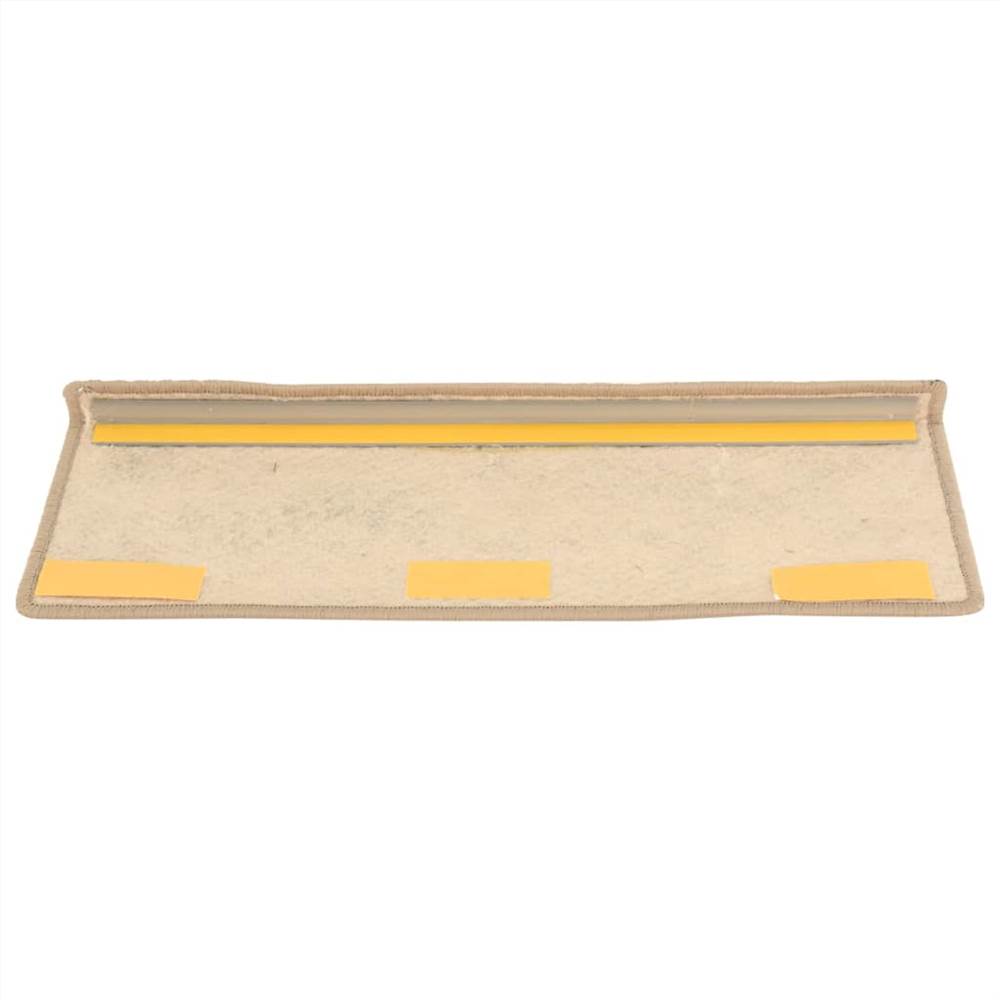 Self-adhesive Stair Mats Sisal-Look 15 pcs 65x25 cm Sand