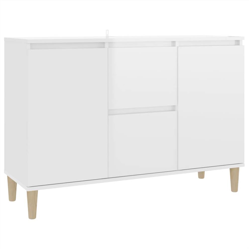 Sideboard High Gloss White 103.5x35x70 cm Chipboard
