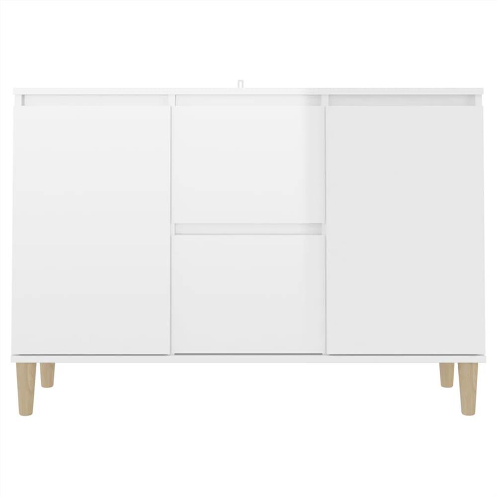 Sideboard High Gloss White 103.5x35x70 cm Chipboard