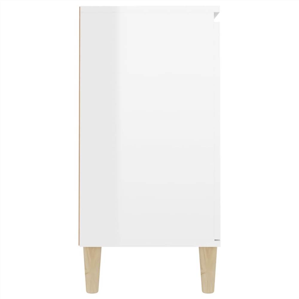 Sideboard High Gloss White 103.5x35x70 cm Chipboard