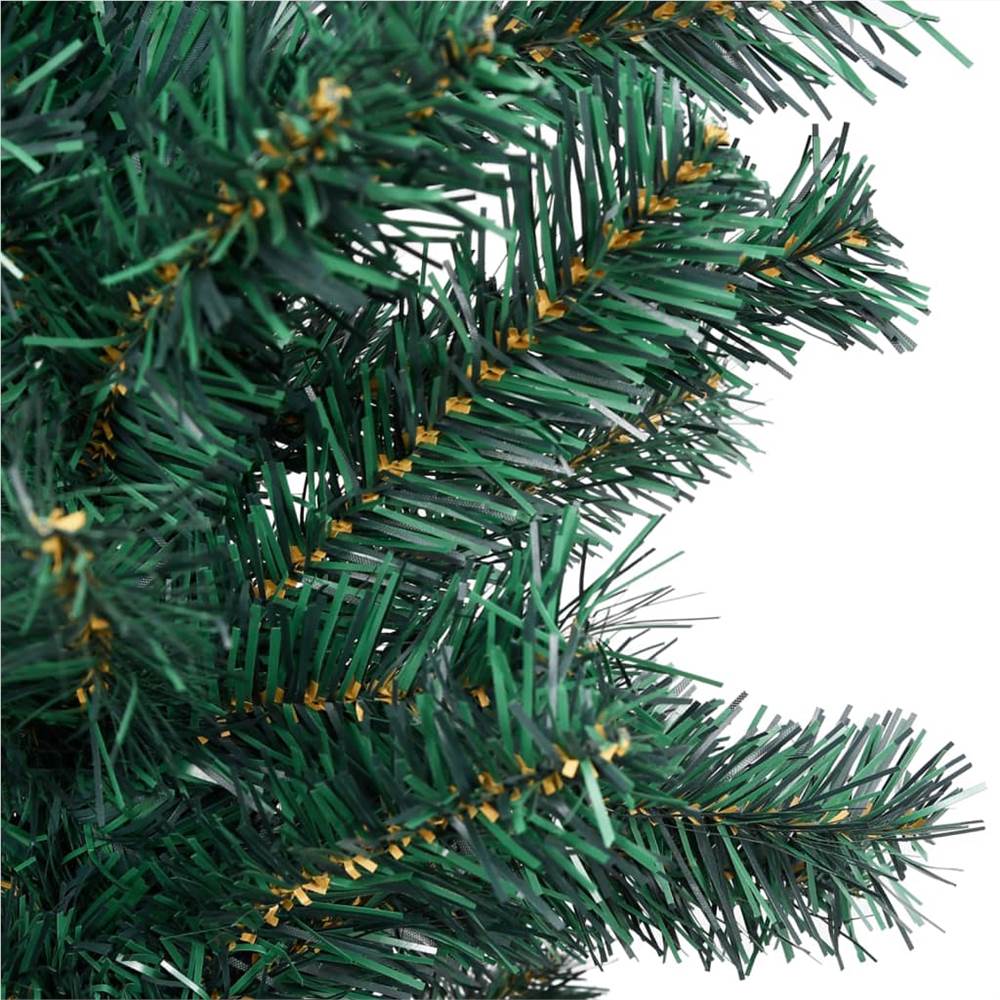 Slim Artificial Christmas Tree with LEDs&Stand Green 120cm PVC