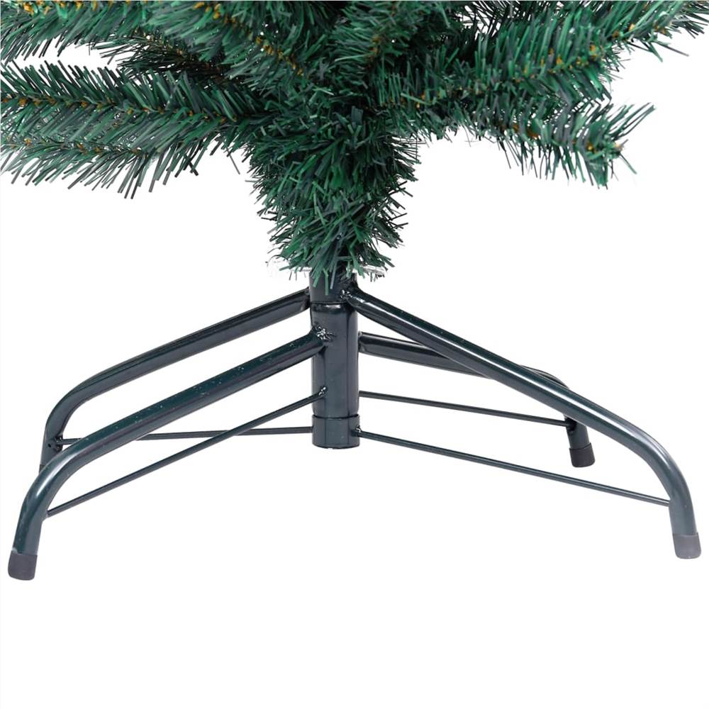 Slim Artificial Christmas Tree with LEDs&Stand Green 120cm PVC