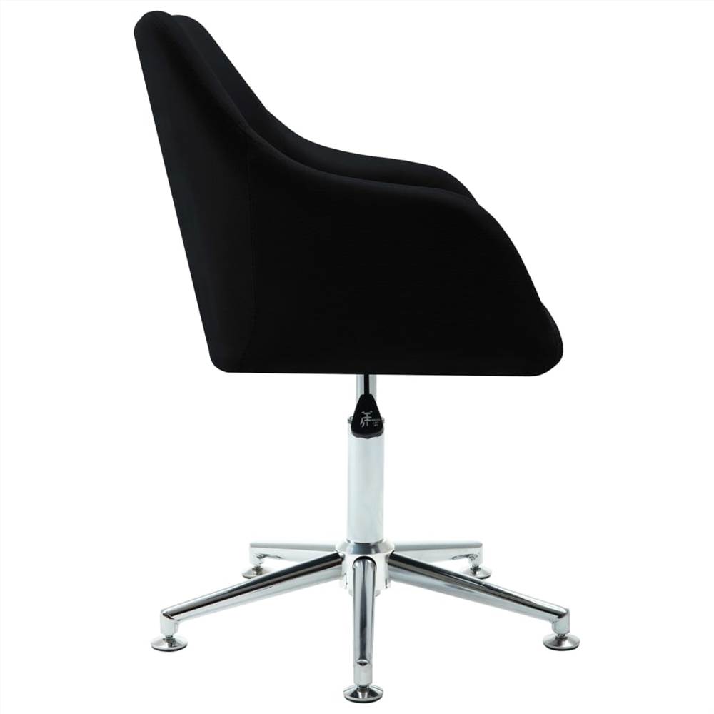 Swivel Dining Chair Black Fabric