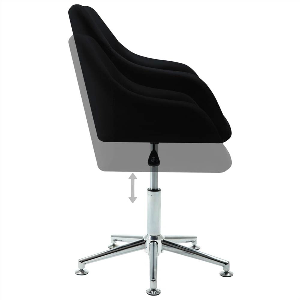 Swivel Dining Chair Black Fabric