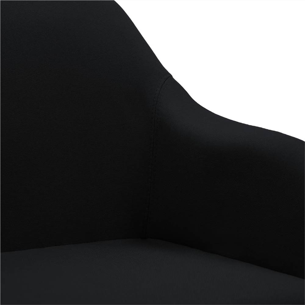 Swivel Dining Chair Black Fabric