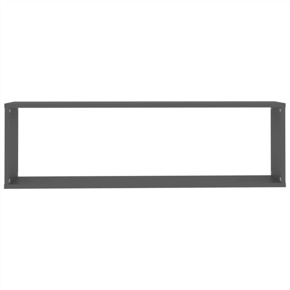 Wall Cube Shelves 6 pcs Grey 100x15x30 cm Chipboard