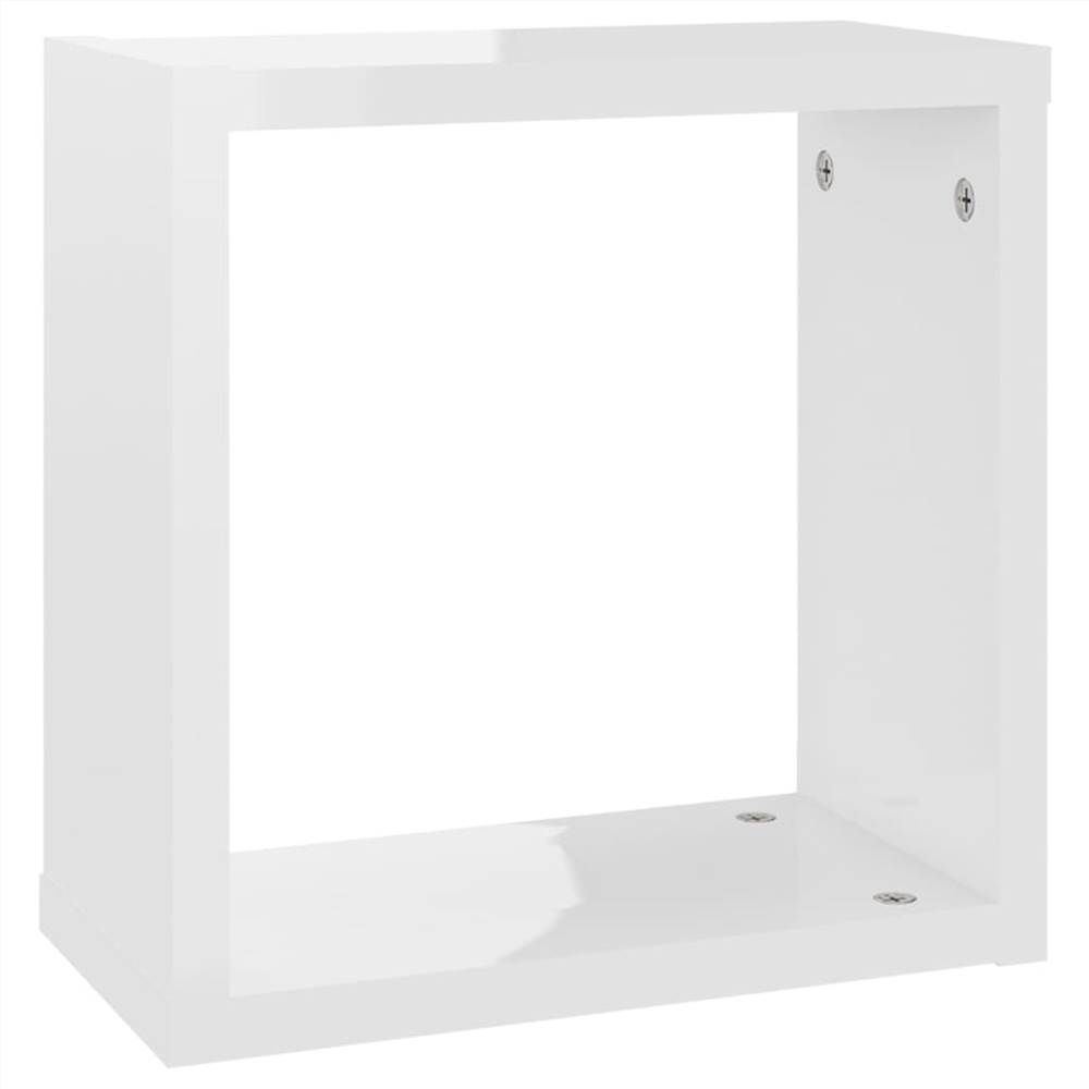 Wall Cube Shelves 6 pcs High Gloss White 30x15x30 cm