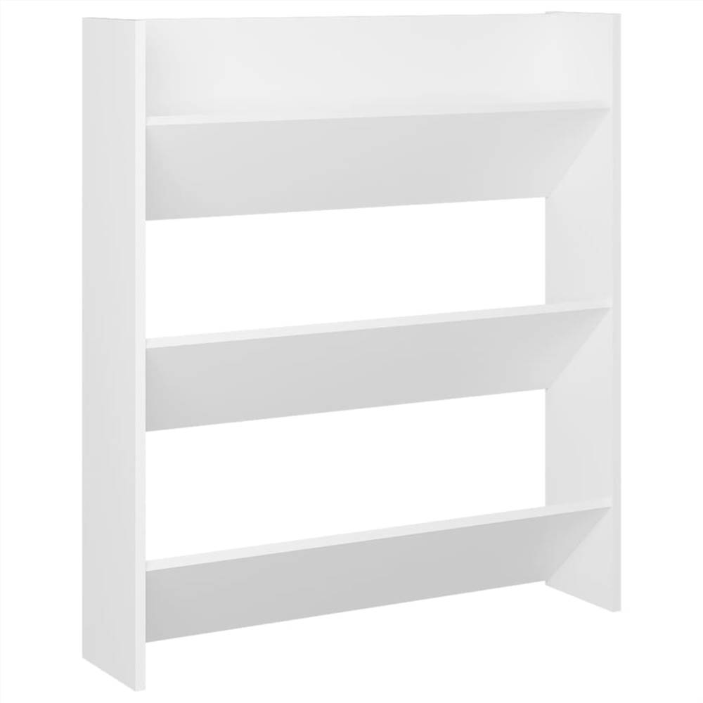 Wall Shoe Cabinet White 80x18x90 cm Chipboard