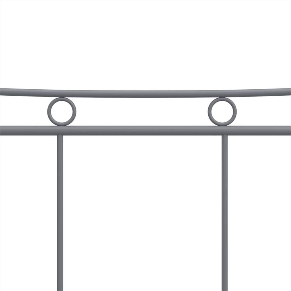 Bed Frame Grey Metal and Plywood 180x200 cm