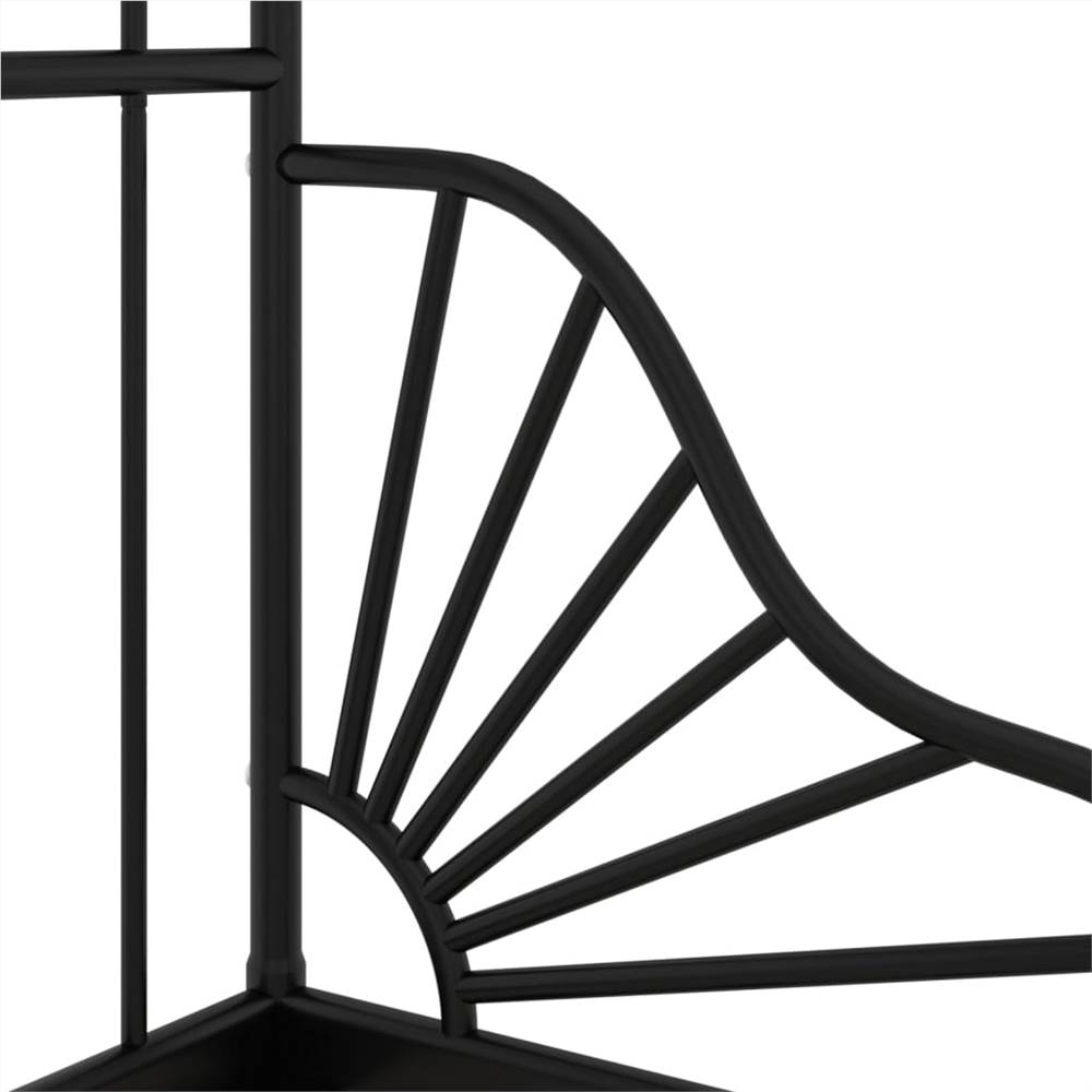 Extendable Bed Frame Black Metal 80x130/200 cm