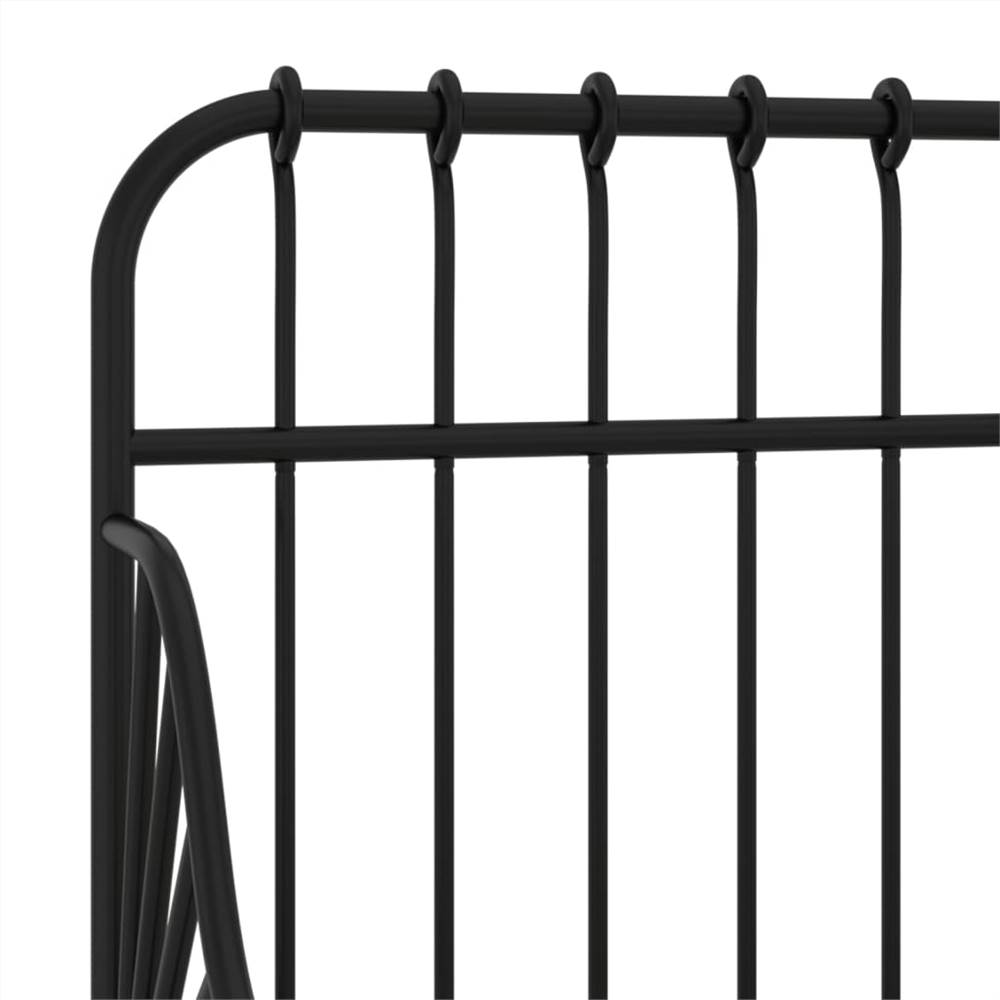 Extendable Bed Frame Black Metal 80x130/200 cm