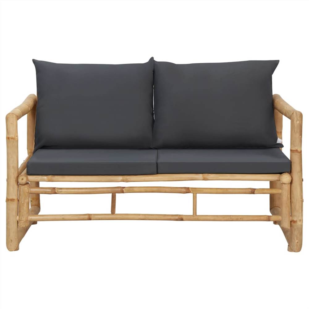 Garden Bench with Cushions 115 cm Bamboo