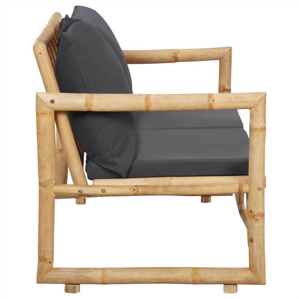 Garden Bench with Cushions 115 cm Bamboo