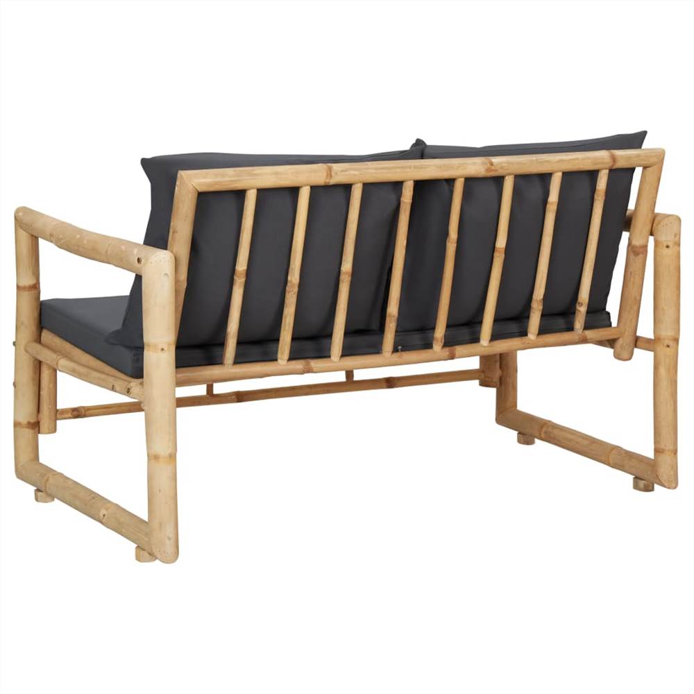 Garden Bench with Cushions 115 cm Bamboo