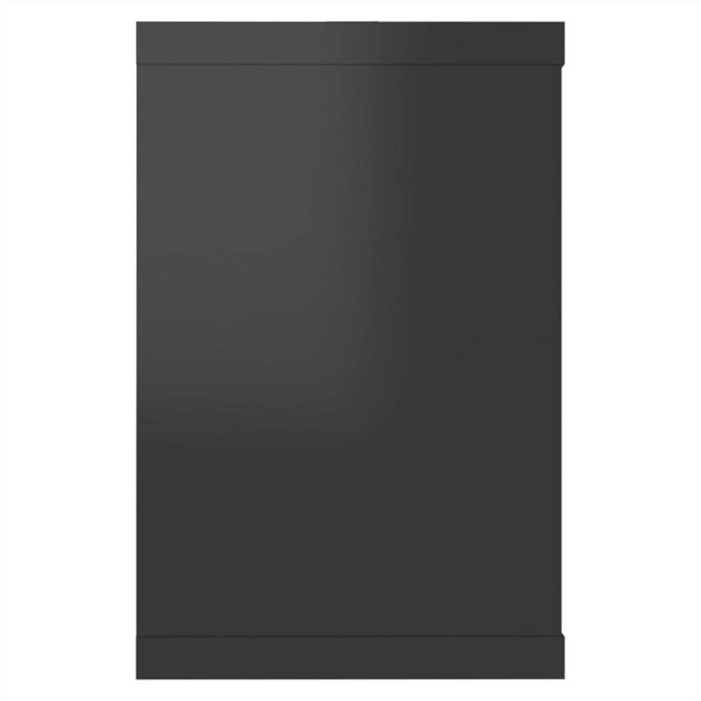 Wall Cube Shelves 2 pcs High Gloss Black 60x15x23 cm Chipboard