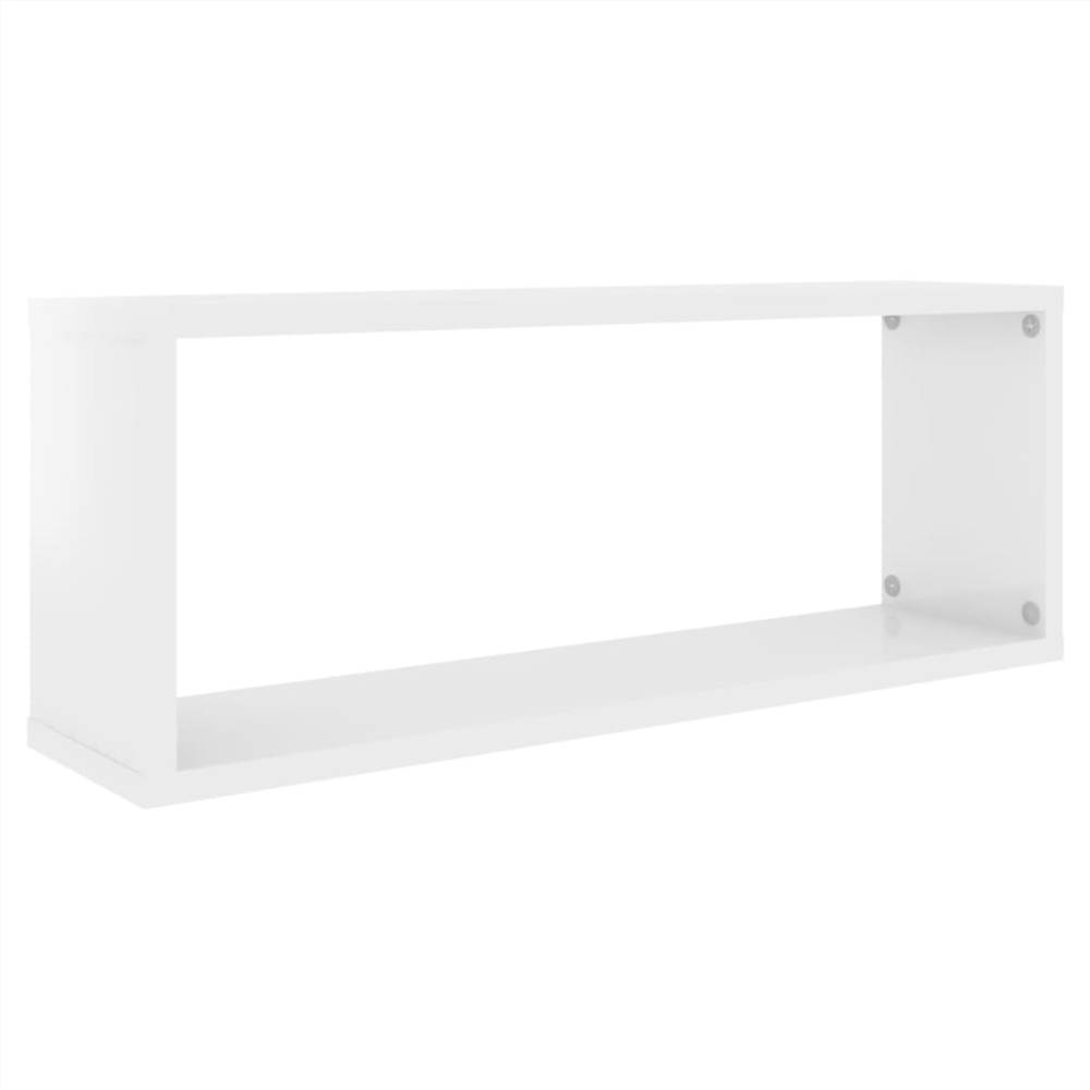 Wall Cube Shelves 4 pcs High Gloss White 60x15x23 cm Chipboard