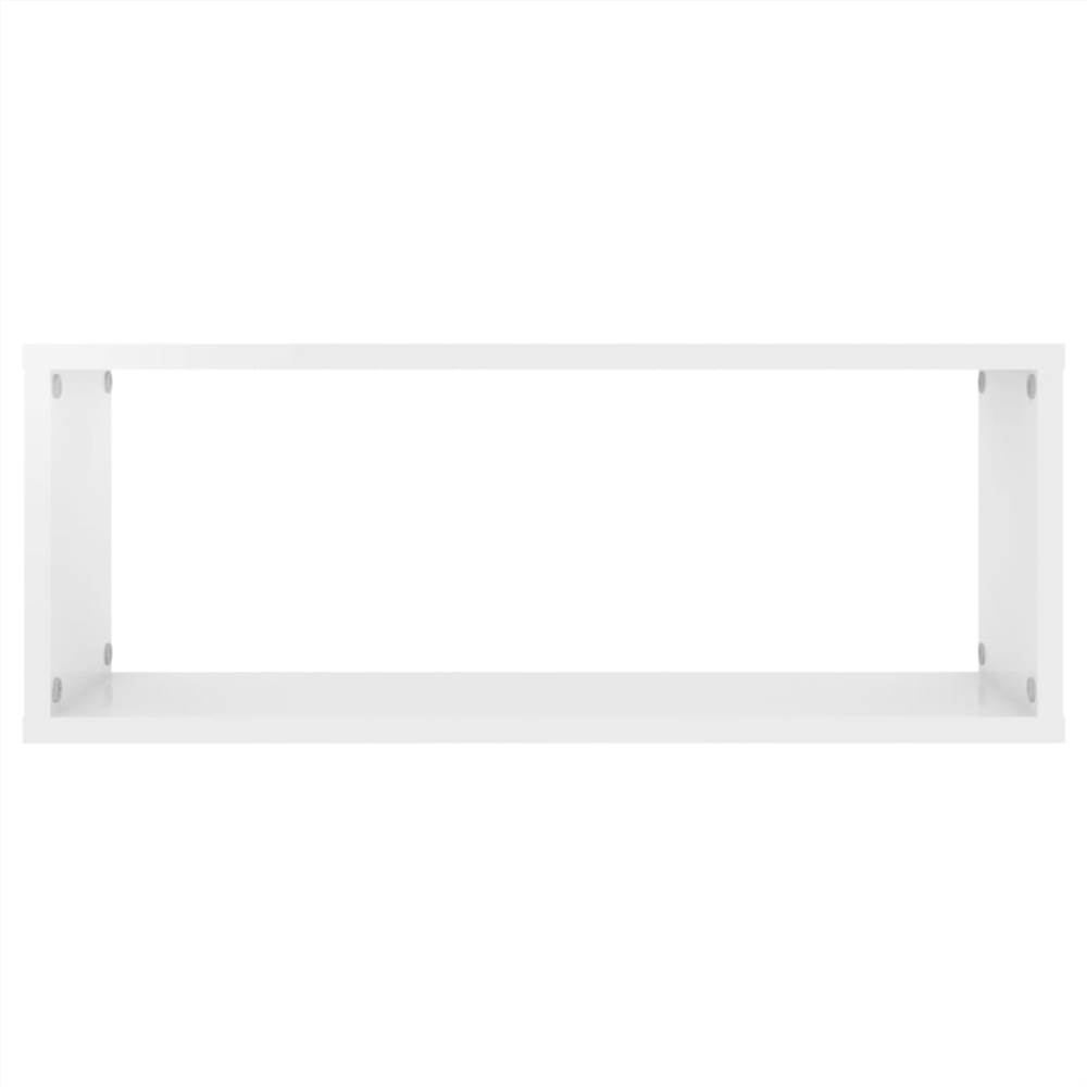 Wall Cube Shelves 4 pcs High Gloss White 60x15x23 cm Chipboard