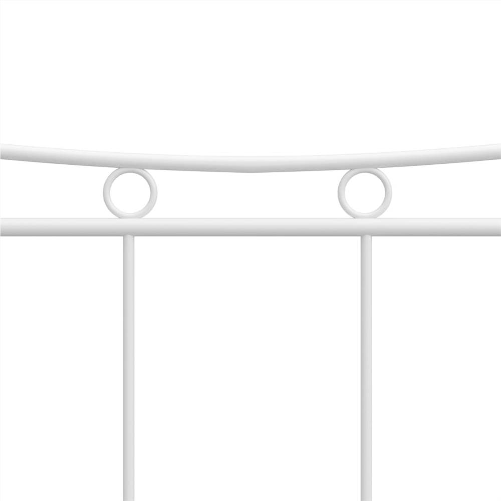 Bed Frame White Metal and Plywood 140x200 cm