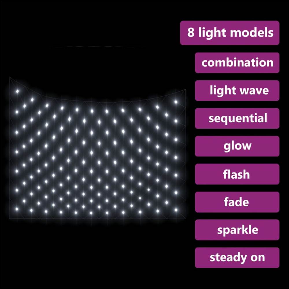 Christmas Net Light Cold White 3x2 m 204 LED Indoor Outdoor