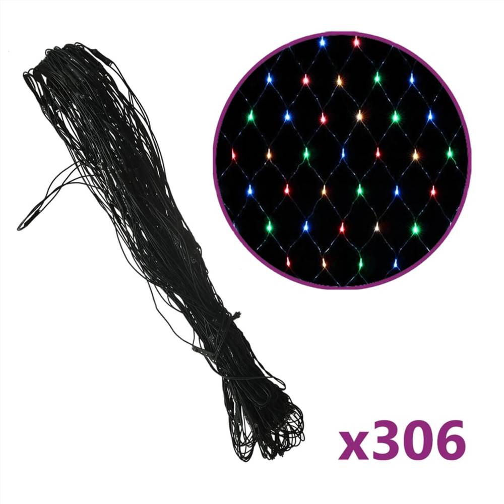 Christmas Net Light Colourful 3x3 m 306 LED Indoor Outdoor